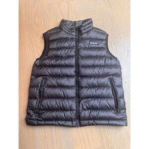 Patagonia Kids Down Sweater Vest Size S 7-8 Black Puffer Boys Girls pristine